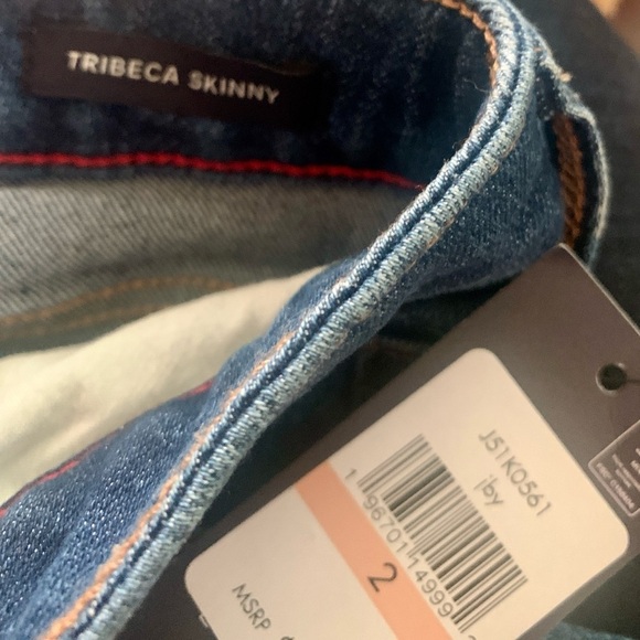 NWT Tommy Hilfiger Sz 2 women’s TriBeCa TH flex raw cuff Dark wash jeans - Picture 9 of 9
